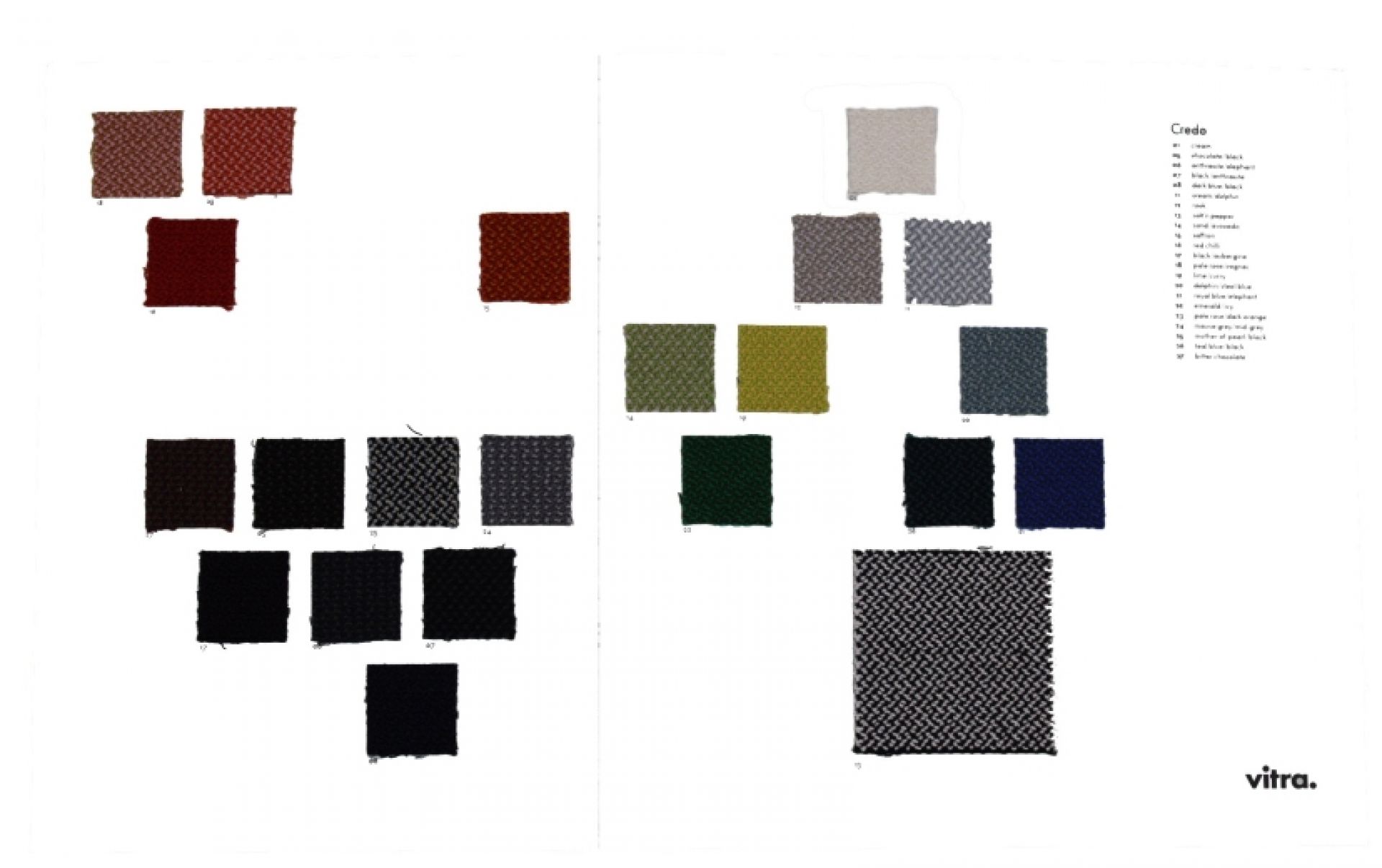 Stoffmusterkarte Credo Vitra